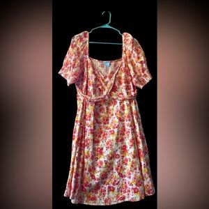 Draper James Red and Yellow Floral Dress size 16